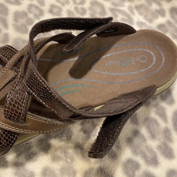 OrthoFeet Clio Women's Arch Support Comfort Sandal - Brown - Size 9 - Picture 9 of 13
